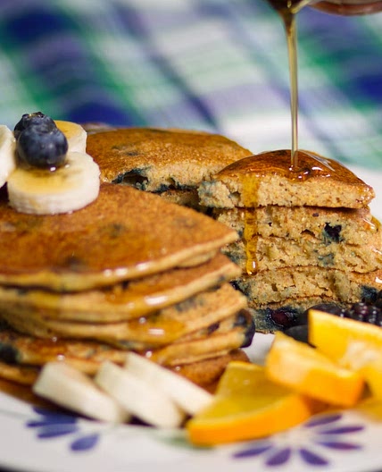 Blueberry Cornmeal Pancakes