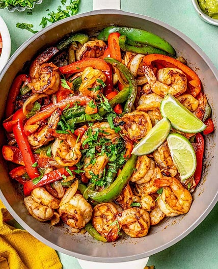 Skillet Shrimp Fajitas