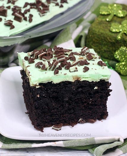 Andes Mint Poke Cake
