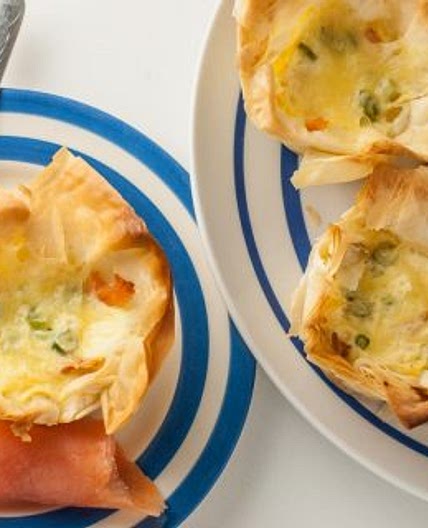 Mini Salmon Filo Quiches