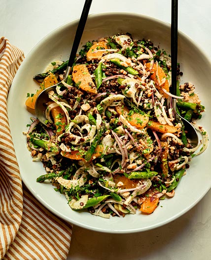 Spring French Lentil Salad with Asparagus, Fennel & Orange