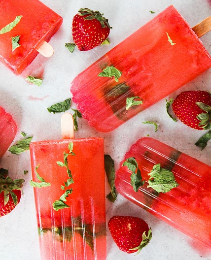 Strawberry Mojito Pops