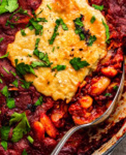 Baked beans with cheesy topping