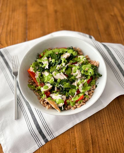 Chicken Grain Bowl with Goddess Dressing
