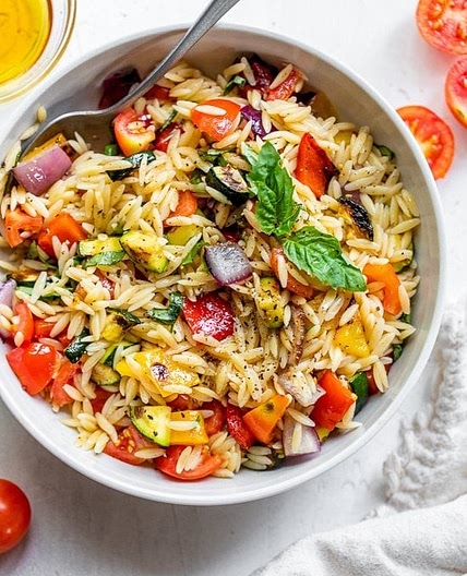 Grilled Vegetable Orzo Pasta Salad