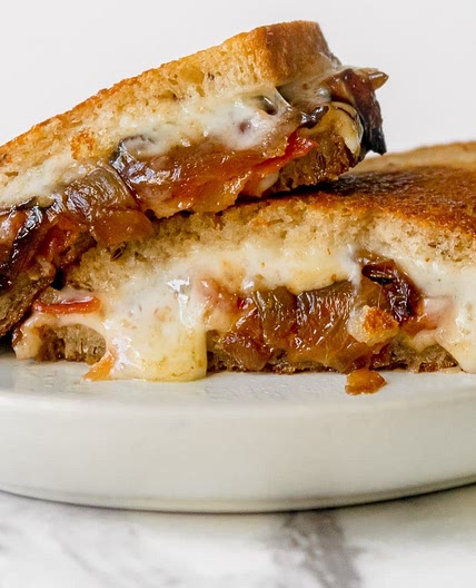 Havarti Grilled Cheese with Bacon and Caramelized Onions
