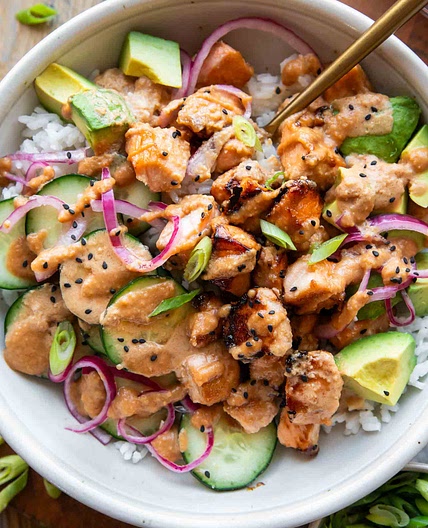 Miso Glazed Salmon Bowls