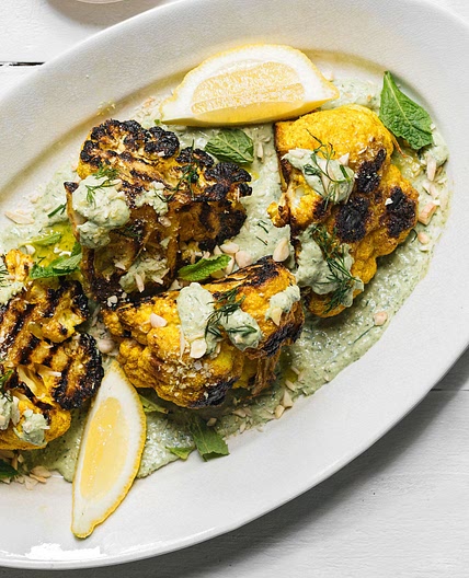 Grilled Cauliflower Wedges With Herb Tarator