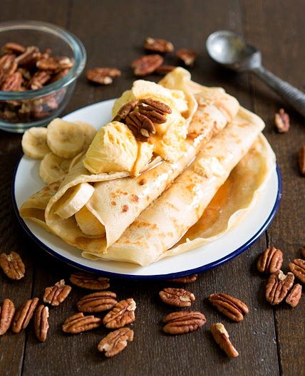 Banana Pancakes with Vanilla Ice Cream