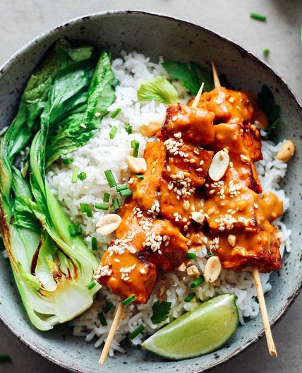 Sesame & Peanut Tempeh Skewers