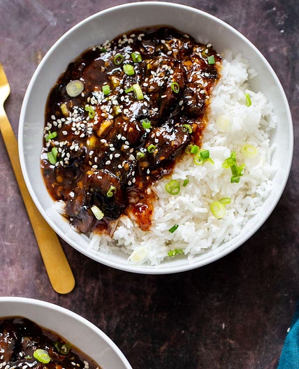 Sticky Sesame Mushrooms Baked