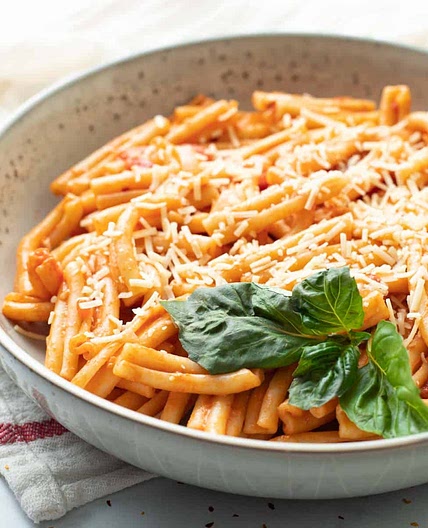 Casarecce Pasta with Creamy Tomato Sauce