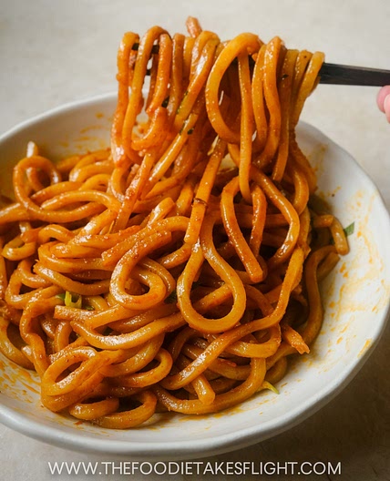 Roasted Garlic Gochujang Udon Noodles