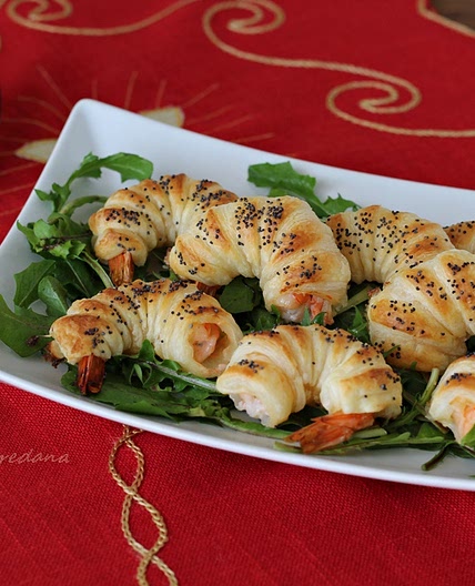 Gamberi in crosta di sfoglia