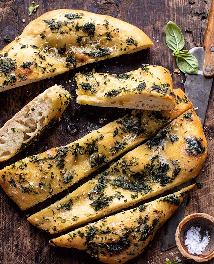 No-Knead Rosemary Garlic Parmesan Bread