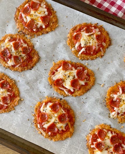 Crispy Mini Low Carb Pizzas (Made with a Parmesan Crust)
