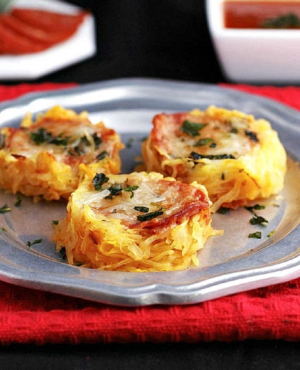 Spaghetti Squash Pizza Nests