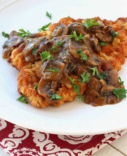 Jägerschnitzel (Schnitzel with Mushroom Gravy)