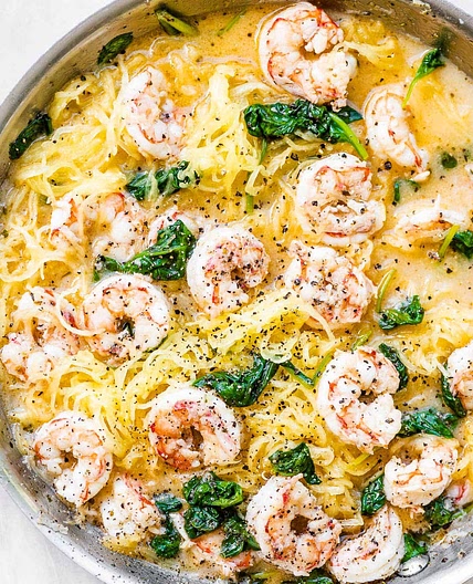 Spaghetti Squash Shrimp Scampi Recipe