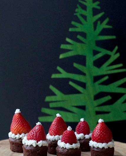 Santa Hat Brownies