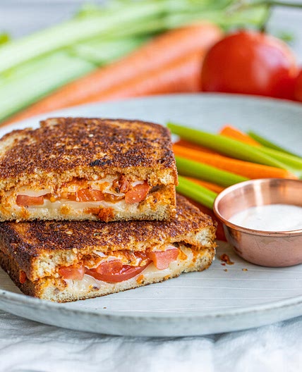 Sun-Dried Tomato Pesto Grilled Cheese with Veggie Sticks & Ranch