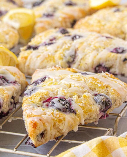 Glazed Lemon Blueberry Scones