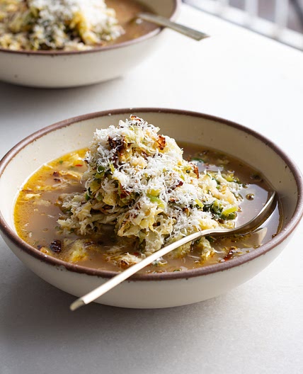 Herby Cabbage in Parmesan Broth