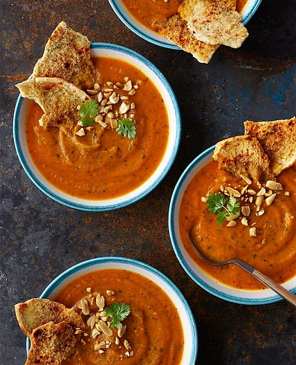 Sweet Potato Soup with Peanuts and Ginger