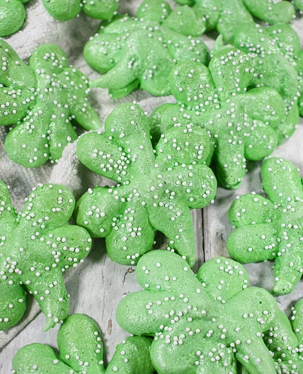 Meringue Shamrock Cookies