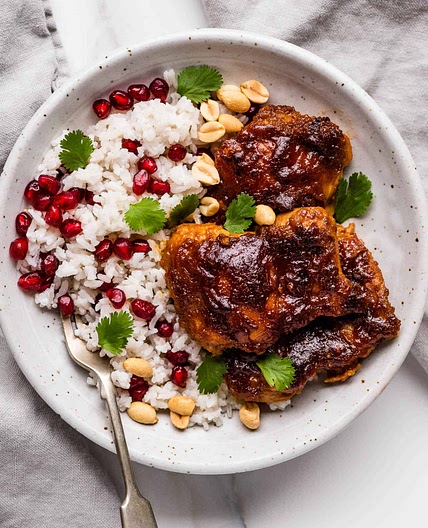 Thai Peanut Pomegranate Chicken Recipe