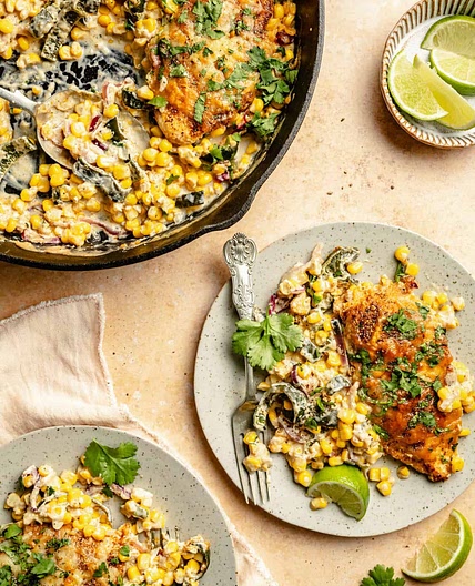 Skillet Creamed Corn Chicken