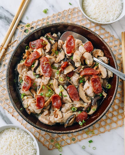 Cantonese Steamed Chicken with Chinese Sausage