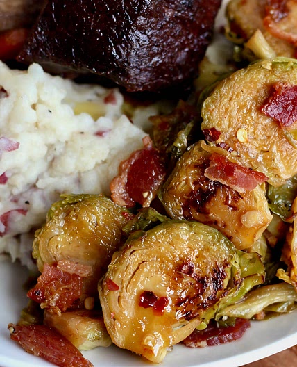 Hot Honey Brussels Sprouts with Bacon