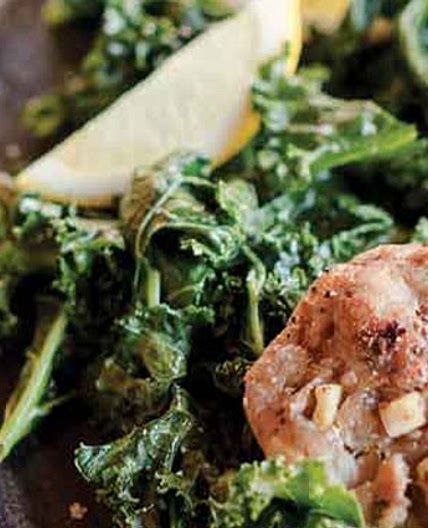 Apple Ginger Sausage with Sautéed Kale