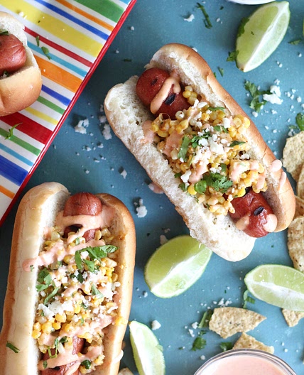 Mexican Street Corn Hot Dogs