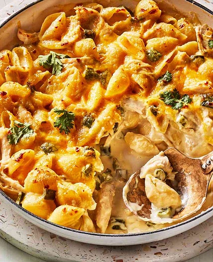 Green Chile Mac And Cheese With Chicken