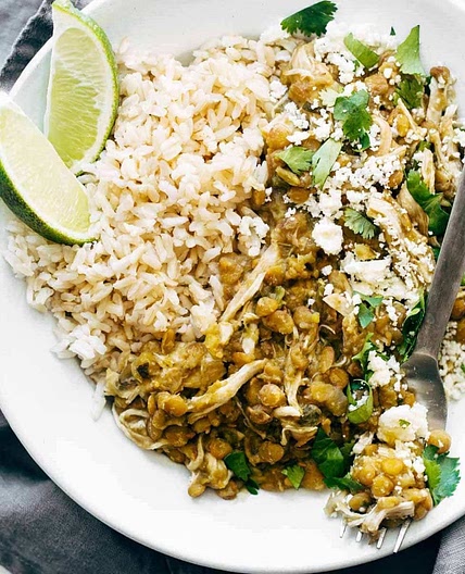 Cilantro Lime Chicken and Lentil Rice Bowls