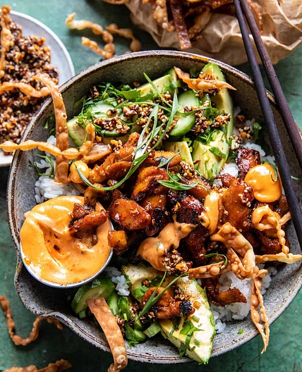 Spicy Chicken Yum Yum Rice Bowls