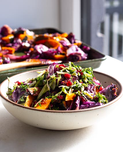 Honey Sesame Kabocha Squash & Cabbage