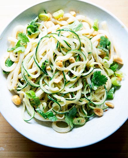 Cold Peanut Noodle Salad with Cucumbers