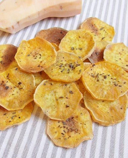 Receita de Chips de batata doce no forno