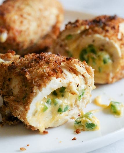 Cheesy Jalapeño Popper Baked Stuffed Chicken