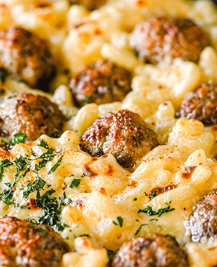Meatball Macaroni and Cheese