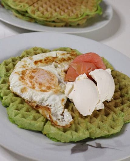 Green Spinach Waffles