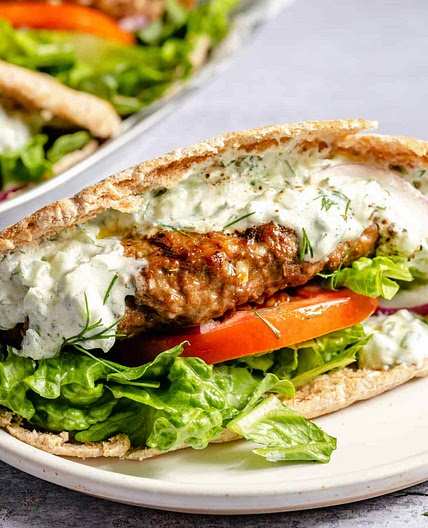 Greek-Inspired Grilled Lamb Burgers