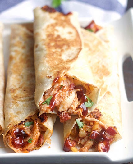 Crispy BBQ Chicken & Bacon Wraps