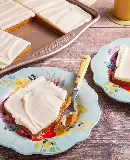 Pumpkin Sheet Cake With Cream Cheese Frosting