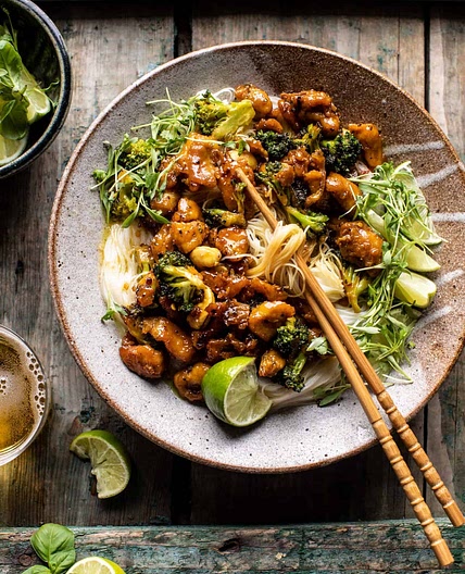 Thai Black Pepper Chicken and Garlic Noodles