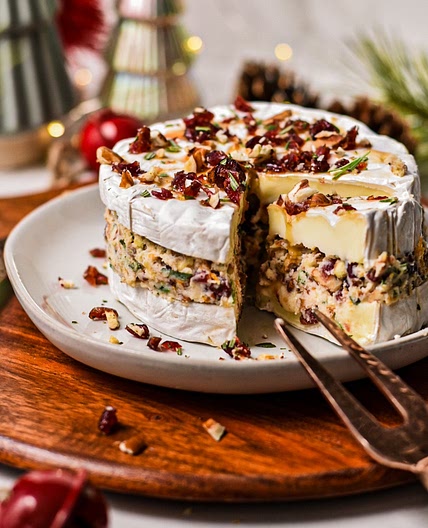 Festive Cranberry Pecan Stuffed Brie Recipe