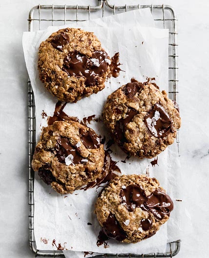 Gluten Free Tahini Oatmeal Chocolate Chunk Cookies